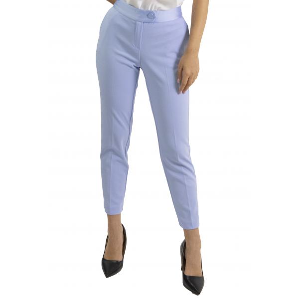 Pantaloni a sigaretta con banda effetto raso Imperial